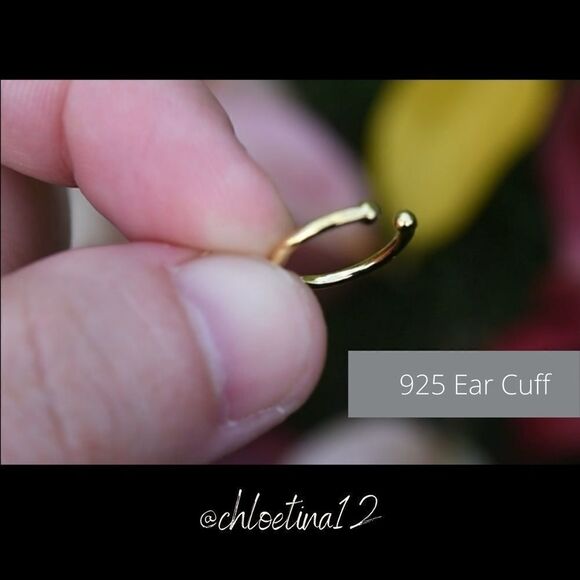 NEW Gold 925 Ear Cuff Non Pierced Ear Cuff - Picture 1 of 5